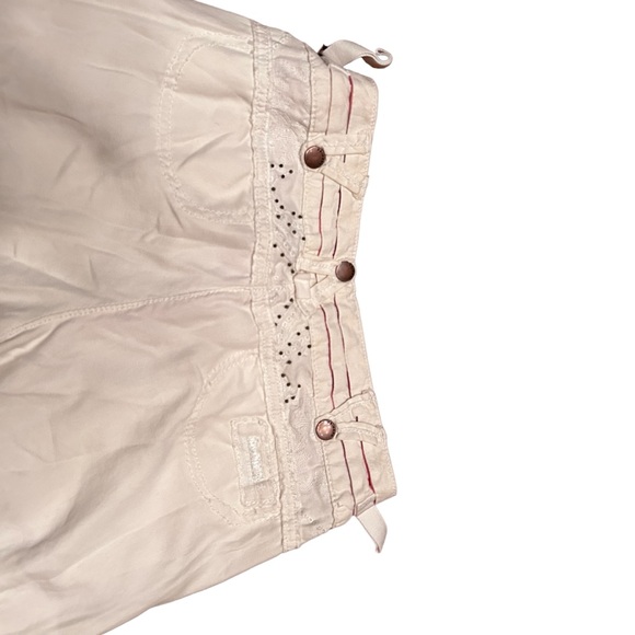 Vintage Da nang White Silk Corgo Pants with Studded Cargo Pockets - Picture 9 of 16